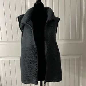 PINK grey Sherpa vest